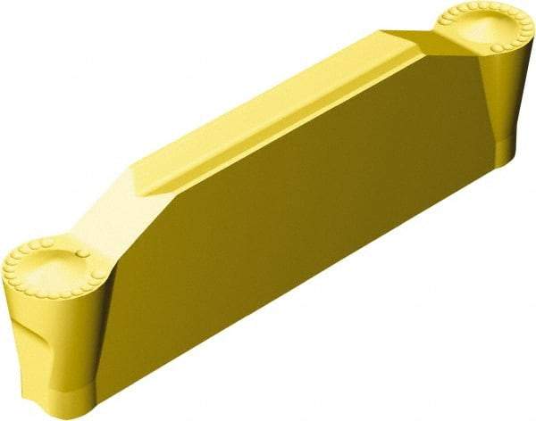 Sandvik Coromant - 0318N123 Grade 2135, 3.18mm Cutting Width Carbide Grooving Insert - 18.6mm Max Depth of Cut, Neutral, 1.59mm Corner Radius, TiCN/Al2O3/TiN Finish - Eagle Tool & Supply
