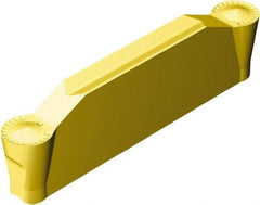 Sandvik Coromant - 0318N123 Grade 2135, 3.18mm Cutting Width Carbide Grooving Insert - 18.6mm Max Depth of Cut, Neutral, 1.59mm Corner Radius, TiCN/Al2O3/TiN Finish - Eagle Tool & Supply