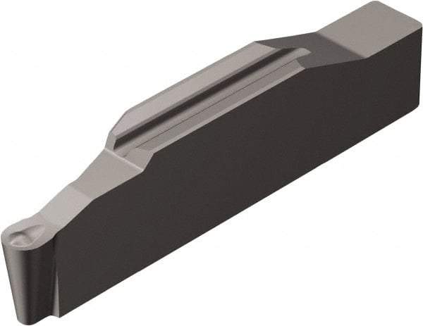 Sandvik Coromant - 0200R123 Grade 1105, 2mm Cutting Width Carbide Grooving Insert - 5mm Max Depth of Cut, Right Hand, 1mm Corner Radius, TiAlN2 Finish - Eagle Tool & Supply