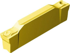 Sandvik Coromant - H2N123 GF Grade 1005, 5mm Cutting Width Carbide Grooving Insert - 24.4mm Max Depth of Cut, Neutral, 0.2mm Corner Radius, TiAlN/TiN Finish - Eagle Tool & Supply