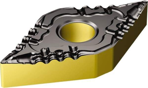 Sandvik Coromant - DNMG331 PF Grade 1515 Carbide Turning Insert - TiCN/AI2O3/TiN Finish, 55° Diamond, 3/8" Inscr Circle, 3/16" Thick, 1/64" Corner Radius - Eagle Tool & Supply