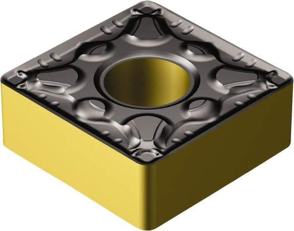 Sandvik Coromant - SNMG321 PM Grade 4335 Carbide Turning Insert - TiCN/AI2O3/TiN Finish, 90° Square, 3/8" Inscr Circle, 1/8" Thick, 1/64" Corner Radius - Eagle Tool & Supply