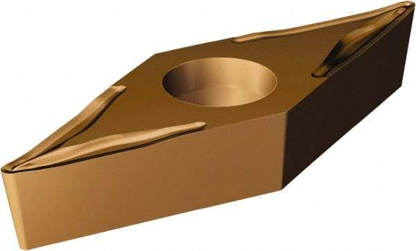Sandvik Coromant - VBMT333 UM Grade 1115 Carbide Turning Insert - TiAlN/AlCr2O3 Finish, 35° Diamond, 3/8" Inscr Circle, 3/16" Thick, 3/64" Corner Radius - Eagle Tool & Supply