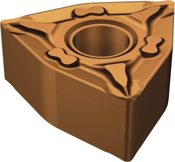 Sandvik Coromant - WNMG332 MF Grade 1125 Carbide Turning Insert - TiAlN/AlCr2O3 Finish, 80° Trigon, 3/8" Inscr Circle, 3/16" Thick, 1/32" Corner Radius - Eagle Tool & Supply
