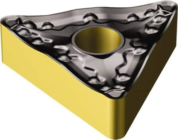 Sandvik Coromant - TNMM333 PR Grade 4335 Carbide Turning Insert - TiCN/AI2O3/TiN Finish, 60° Triangle, 3/8" Inscr Circle, 3/16" Thick, 3/64" Corner Radius - Eagle Tool & Supply
