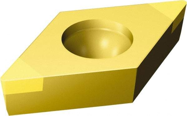 Sandvik Coromant - DCGW32.52 Grade 7015 CBN Turning Insert - TiN Finish, 55° Diamond, 3/8" Inscr Circle, 5/32" Thick, 1/32" Corner Radius - Eagle Tool & Supply