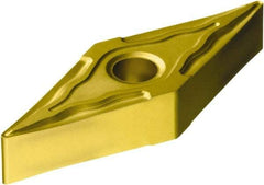 Sandvik Coromant - VNMG331 MF Grade 235 Carbide Turning Insert - TiCN/TiN Finish, 35° Diamond, 3/8" Inscr Circle, 3/16" Thick, 1/64" Corner Radius - Eagle Tool & Supply