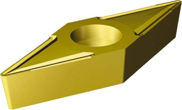 Sandvik Coromant - VBMT332 UR Grade 235 Carbide Turning Insert - TiCN/TiN Finish, 35° Diamond, 3/8" Inscr Circle, 3/16" Thick, 1/32" Corner Radius - Eagle Tool & Supply