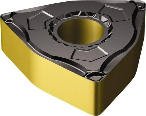 Sandvik Coromant - WNMG432 LC Grade 1515 Carbide Turning Insert - TiCN/Al2O3/TiN Finish, 80° Trigon, 1/2" Inscr Circle, 3/16" Thick, 1/32" Corner Radius - Eagle Tool & Supply