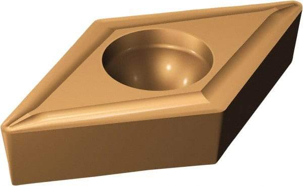 Sandvik Coromant - DCMT21.51 UF Grade 1125 Carbide Turning Insert - TiAlN/AlCr2O3 Finish, 55° Diamond, 1/4" Inscr Circle, 3/32" Thick, 1/64" Corner Radius - Eagle Tool & Supply