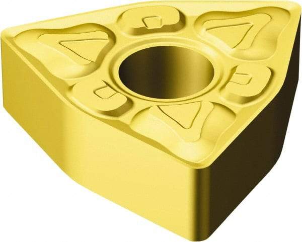 Sandvik Coromant - WNMG433 XM Grade 2025 Carbide Turning Insert - TiCN/AI2O3/TiN Finish, 80° Trigon, 1/2" Inscr Circle, 3/16" Thick, 3/64" Corner Radius - Eagle Tool & Supply