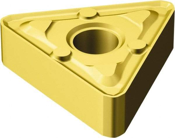 Sandvik Coromant - TNMX332 WMX Grade 2015 Carbide Turning Insert - TiCN/AI2O3/TiN Finish, 60° Triangle, 3/8" Inscr Circle, 3/16" Thick, 1/32" Corner Radius - Eagle Tool & Supply