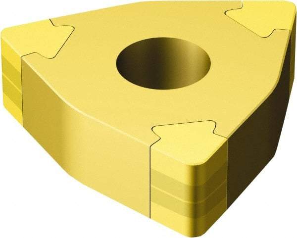 Sandvik Coromant - WNGA432 Grade 7525 Carbide Turning Insert - TiN Finish, 80° Trigon, 1/2" Inscr Circle, 3/16" Thick, 1/32" Corner Radius - Eagle Tool & Supply