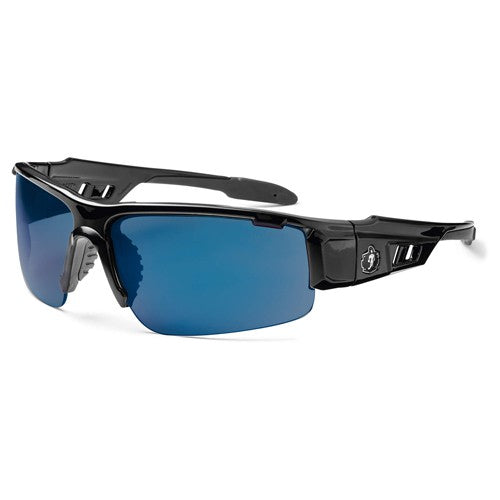 DAGR Blue Mirror Lens Black Safety Glasses - Eagle Tool & Supply