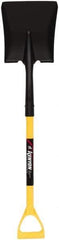 SEYMOUR-MIDWEST - 11-1/2" High x 9" Wide Square Steel Shovel - 28" Long Polymer D-Grip Handle, Front Turned - Eagle Tool & Supply