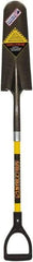 SEYMOUR-MIDWEST - 16" High x 5-1/2" Wide Round Steel Spade - 29" Long Fiberglass D-Grip Handle, Front Turned - Eagle Tool & Supply