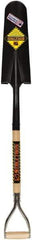 SEYMOUR-MIDWEST - 16" High x 8-7/8" Wide Round Steel Spade - 30" Long Wood D-Grip Handle, Front Turned - Eagle Tool & Supply