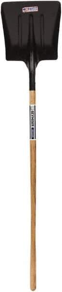 SEYMOUR-MIDWEST - 14-1/2" High x 13-1/2" Wide Square Steel Scoop - 54" Long Wood Straight Handle, No Step - Eagle Tool & Supply