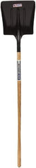 SEYMOUR-MIDWEST - 14-1/2" High x 13-1/2" Wide Square Steel Scoop - 54" Long Wood Straight Handle, No Step - Eagle Tool & Supply