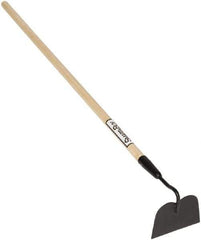 SEYMOUR-MIDWEST - 6-1/4" High x 6" Wide Square Steel Hoe - 48" Long Wood Straight Handle, No Step - Eagle Tool & Supply