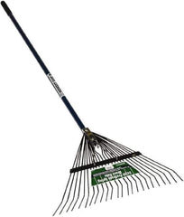 SEYMOUR-MIDWEST - Spring Brace Rake with 54" Straight Aluminum Handle - 1/2" Blade Width, 24 Tines, 13" Tine Length - Eagle Tool & Supply