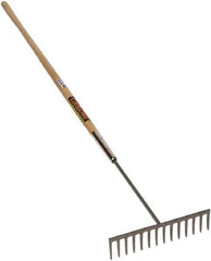 SEYMOUR-MIDWEST - Asphalt Rake with 60" Straight Wood Handle - 1/2" Blade Width, 14 Tines, 3-1/2" Tine Length - Eagle Tool & Supply