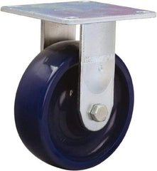 Hamilton - 6" Diam x 2" Wide x 7-1/2" OAH Top Plate Mount Rigid Caster - Polyurethane, 900 Lb Capacity, Sealed Precision Ball Bearing, 5 x 5-1/2" Plate - Eagle Tool & Supply