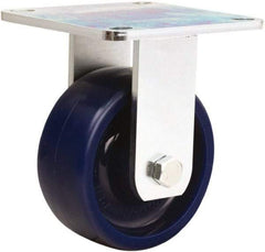 Hamilton - 5" Diam x 2" Wide x 6-1/2" OAH Top Plate Mount Rigid Caster - Polyurethane, 900 Lb Capacity, Sealed Precision Ball Bearing, 5 x 5-1/2" Plate - Eagle Tool & Supply