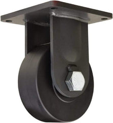 Hamilton - 8" Diam x 3" Wide x 11" OAH Top Plate Mount Rigid Caster - Nylon, 7,200 Lb Capacity, Precision Ball Bearing, 8-1/2 x 8-1/2" Plate - Eagle Tool & Supply