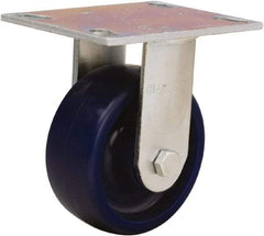 Hamilton - 5" Diam x 2" Wide x 6-1/2" OAH Top Plate Mount Rigid Caster - Polyurethane, 900 Lb Capacity, Sealed Precision Ball Bearing, 4-1/2 x 6-1/4" Plate - Eagle Tool & Supply