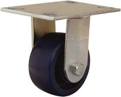 Hamilton - 4" Diam x 2" Wide x 5-5/8" OAH Top Plate Mount Rigid Caster - Polyurethane, 750 Lb Capacity, Sealed Precision Ball Bearing, 4-1/2 x 6-1/4" Plate - Eagle Tool & Supply