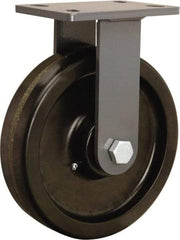 Hamilton - 10" Diam x 2-1/2" Wide x 12-1/16" OAH Top Plate Mount Rigid Caster - Phenolic, 2,400 Lb Capacity, Tapered Roller Bearing, 5 x 7" Plate - Eagle Tool & Supply