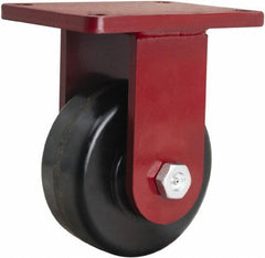 Hamilton - 6" Diam x 2-1/2" Wide x 8-1/2" OAH Top Plate Mount Rigid Caster - Phenolic, 1,800 Lb Capacity, Tapered Roller Bearing, 5-1/2 x 7-1/2" Plate - Eagle Tool & Supply