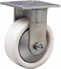 Hamilton - 5" Diam x 2" Wide x 6-1/2" OAH Top Plate Mount Rigid Caster - Polyolefin, 650 Lb Capacity, Delrin Bearing, 4 x 4-1/2" Plate - Eagle Tool & Supply