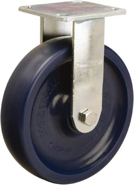 Hamilton - 8" Diam x 2" Wide x 9-1/2" OAH Top Plate Mount Rigid Caster - Polyurethane, 900 Lb Capacity, Sealed Precision Ball Bearing, 4 x 4-1/2" Plate - Eagle Tool & Supply