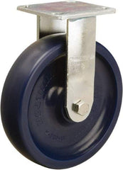 Hamilton - 8" Diam x 2" Wide x 9-1/2" OAH Top Plate Mount Rigid Caster - Polyurethane, 900 Lb Capacity, Sealed Precision Ball Bearing, 4 x 4-1/2" Plate - Eagle Tool & Supply