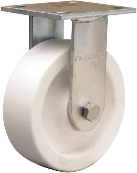 Hamilton - 6" Diam x 2" Wide x 7-1/2" OAH Top Plate Mount Rigid Caster - Polyolefin, 750 Lb Capacity, Delrin Bearing, 4 x 4-1/2" Plate - Eagle Tool & Supply