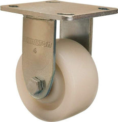 Hamilton - 4" Diam x 2" Wide x 5-5/8" OAH Top Plate Mount Rigid Caster - Nylon, 800 Lb Capacity, Sealed Precision Ball Bearing, 4 x 4-1/2" Plate - Eagle Tool & Supply