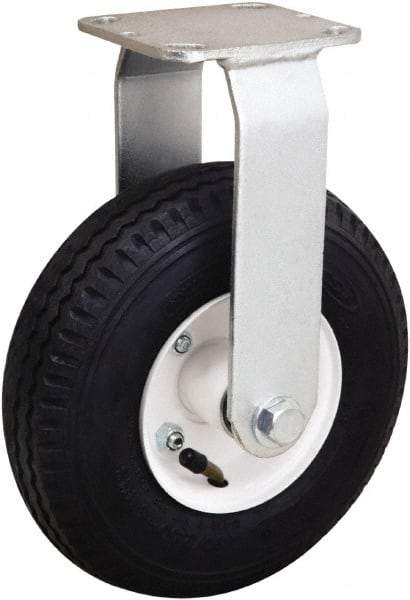 Hamilton - 8" Diam, Rubber Rigid Caster - 320 Lb Capacity, Top Plate Mount, 4" x 4-1/2" Plate, Precision Ball Bearing - Eagle Tool & Supply