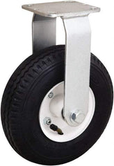 Hamilton - 8" Diam, Rubber Rigid Caster - 320 Lb Capacity, Top Plate Mount, 4" x 4-1/2" Plate, Precision Ball Bearing - Eagle Tool & Supply