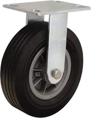 Hamilton - 8" Diam x 2-1/2" Wide, Rubber Rigid Caster - 400 Lb Capacity, Top Plate Mount, 5" x 5-1/2" Plate, Ball Bearing - Eagle Tool & Supply