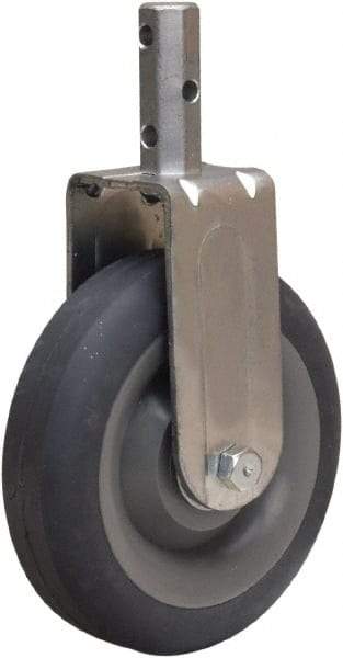 Hamilton - 5" Diam x 1-3/8" Wide x 6-1/16" OAH Stem Mount Rigid Caster - Rubber Mold on Polyolefin, 250 Lb Capacity, Precision Ball Bearing, 3/4 x 2-1/16" Octagon Stem - Eagle Tool & Supply