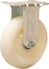 Hamilton - 5" Diam x 1-1/4" Wide x 6-1/16" OAH Top Plate Mount Rigid Caster - Nylon, 325 Lb Capacity, Sealed Ball Bearing, 2-3/4 x 3-3/4" Plate - Eagle Tool & Supply