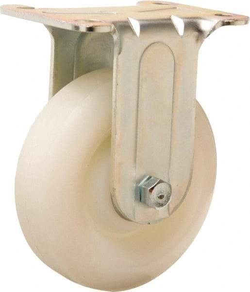 Hamilton - 4" Diam x 1-1/4" Wide x 5" OAH Top Plate Mount Rigid Caster - Nylon, 325 Lb Capacity, Sealed Ball Bearing, 2-3/4 x 3-3/4" Plate - Eagle Tool & Supply