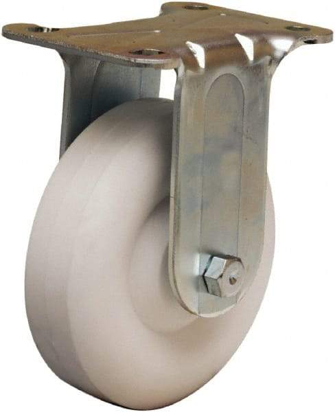 Hamilton - 4" Diam x 1-1/4" Wide x 5" OAH Top Plate Mount Rigid Caster - Polyolefin, 275 Lb Capacity, Plain Bore Bearing, 2-3/4 x 3-3/4" Plate - Eagle Tool & Supply