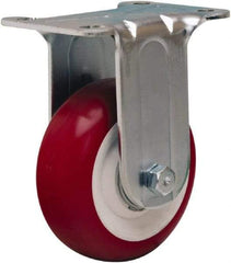 Hamilton - 3-1/2" Diam x 1-3/8" Wide x 4-13/16" OAH Top Plate Mount Rigid Caster - Polyurethane Mold on Polypropylene, 325 Lb Capacity, Sealed Precision Ball Bearing, 2-3/4 x 3-3/4" Plate - Eagle Tool & Supply