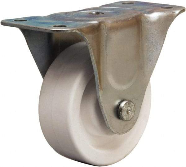 Hamilton - 4" Diam x 1-1/2" Wide x 5" OAH Top Plate Mount Rigid Caster - Polyolefin, 300 Lb Capacity, Plain Bore Bearing, 3 x 6-3/16" Plate - Eagle Tool & Supply