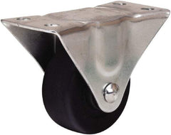 Hamilton - 2-1/2" Diam x 1-1/8" Wide x 3-1/4" OAH Top Plate Mount Rigid Caster - Hard Rubber, 120 Lb Capacity, Self-Lubricating Bearing, 2-1/4 x 4-1/2" Plate - Eagle Tool & Supply