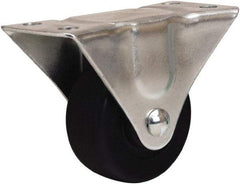 Hamilton - 2-1/2" Diam x 1-1/8" Wide x 3-1/4" OAH Top Plate Mount Rigid Caster - Hard Rubber, 175 Lb Capacity, Self-Lubricating Bearing, 2-1/4 x 4-1/2" Plate - Eagle Tool & Supply