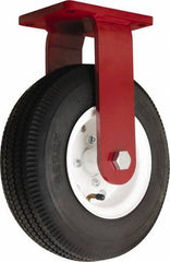 Hamilton - 12" Diam, Rubber Rigid Caster - 625 Lb Capacity, Top Plate Mount, 5-1/2" x 7-1/2" Plate, Tapered Roller Bearing - Eagle Tool & Supply